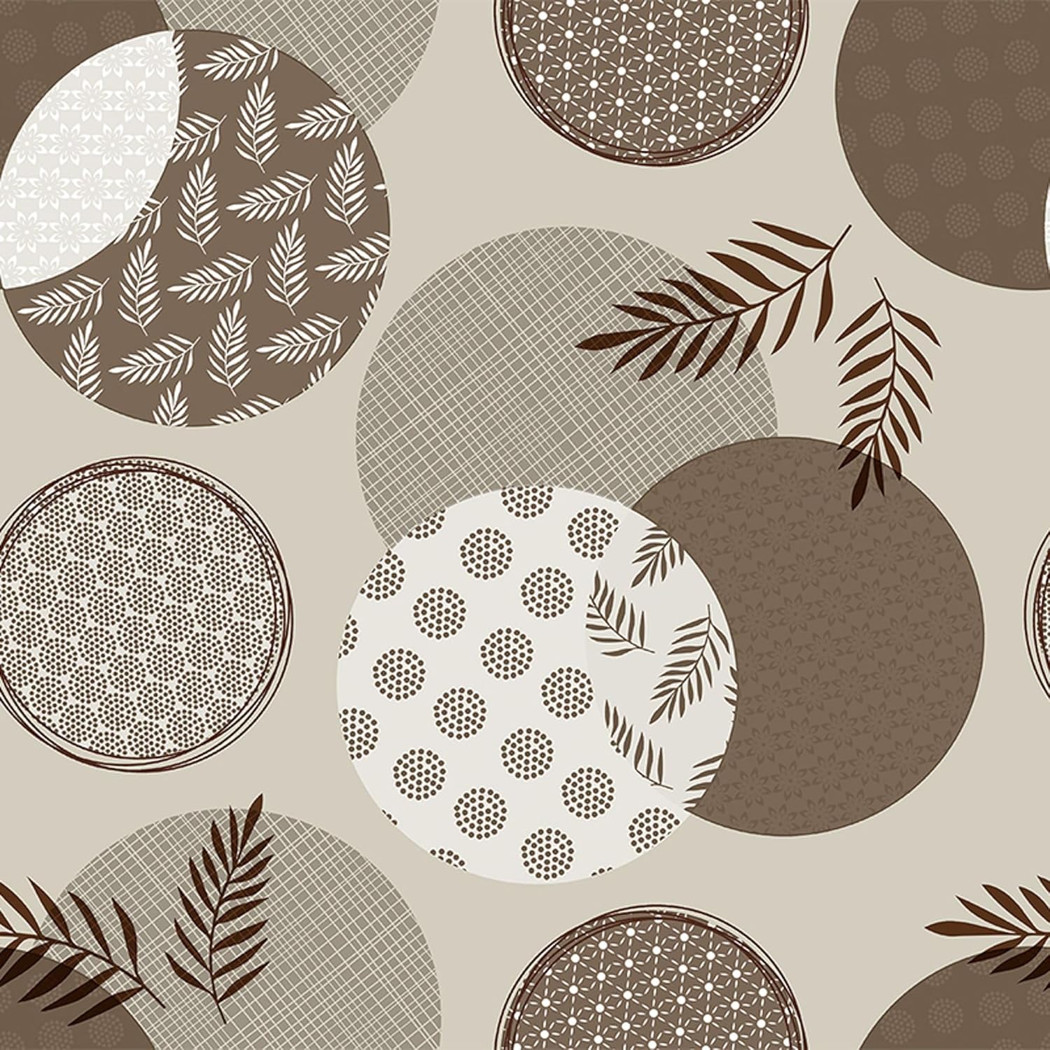 Nappe en Toile cirée - rectangulaire 140x140cm - anti-taches, imperméable, marron