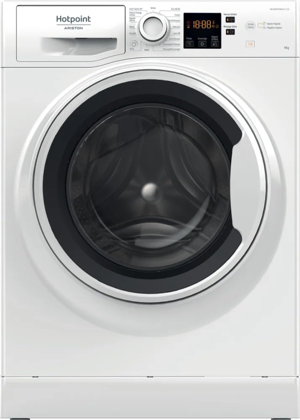 Hotpoint - Lave-linge série NS - 9kg, 1400tr/min, induction, vapeur, classe A - NS9479WWFR