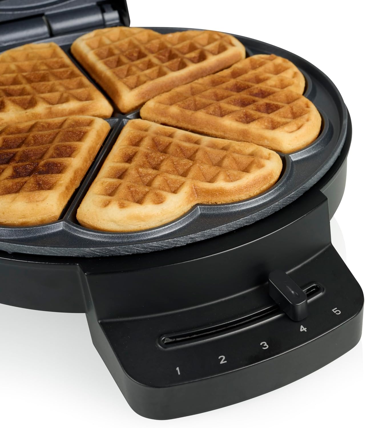 Princess – Gaufrier Deluxe – 5 cœurs – 1000W, antiadhésif – 01.132378.01.001