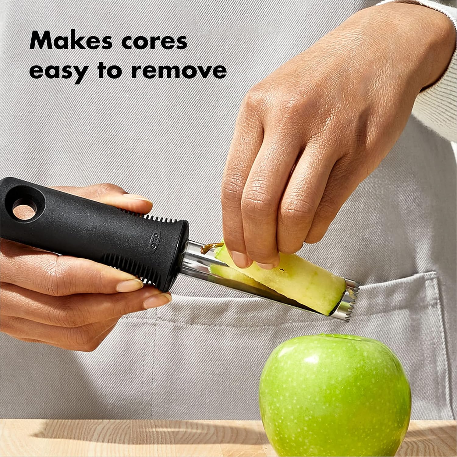 OXO - Good Grips - vide-pomme inox - poignée ergonomique, noir