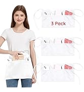 FunChaos 3 Pièces Tablier de Taille avec 3 Poches et Sangle Réglable, Imperméable Tabliers de Cui...