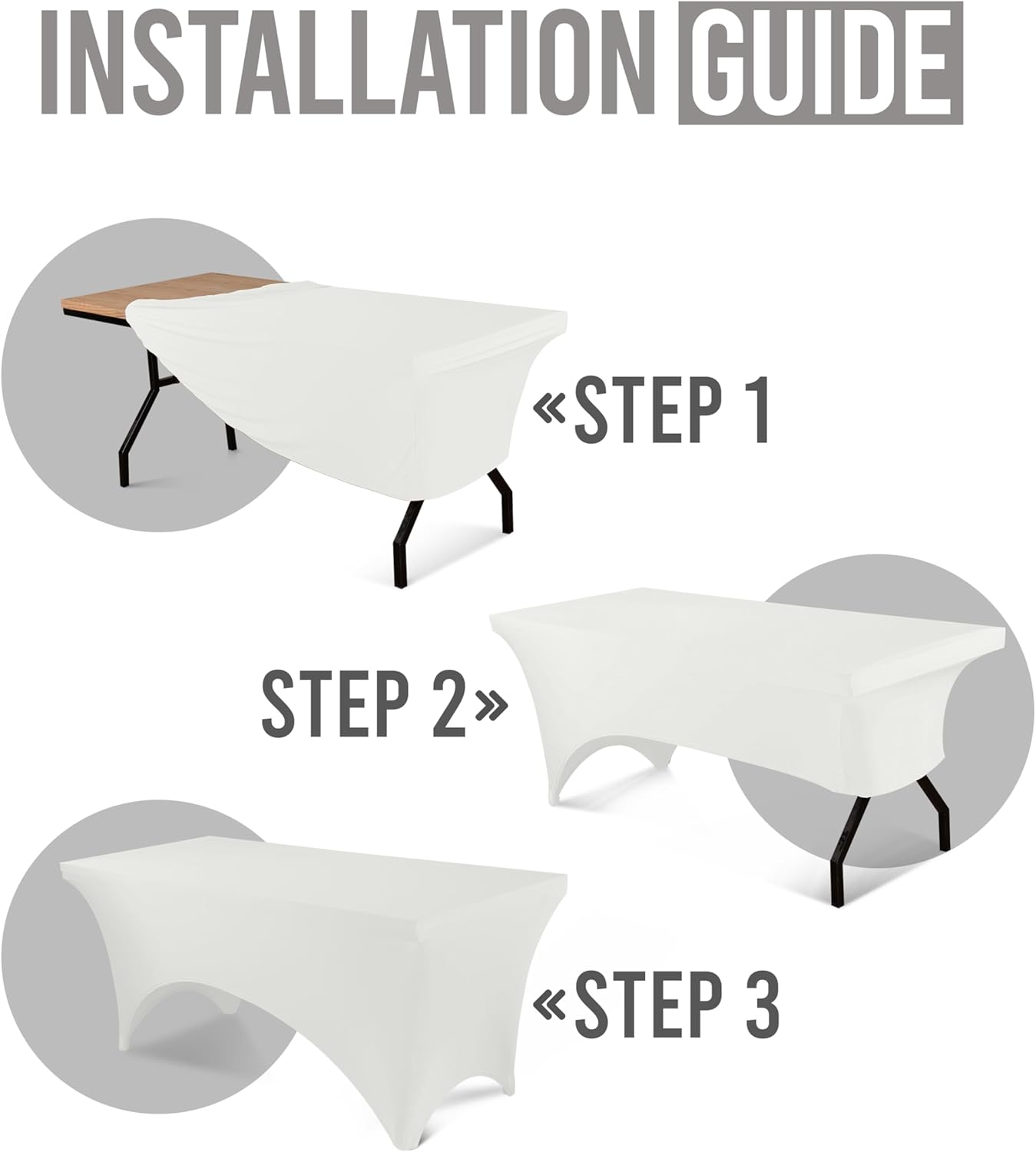 Utopia Kitchen - nappe de table extensible - 183 cm - polyester spandex, lavable, blanc