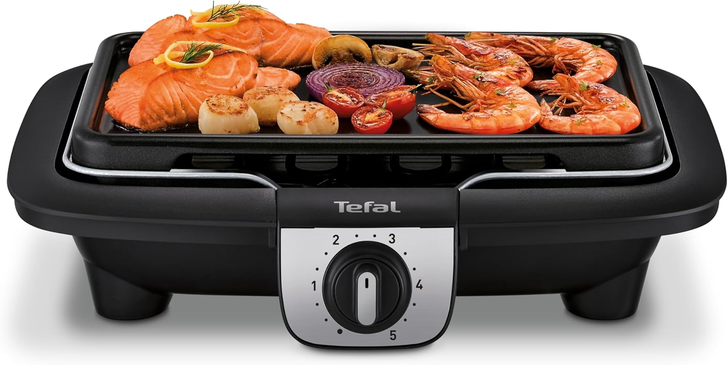Tefal - Easy Grill 2en1 - plancha & barbecue, 2100W, plaque incluse - YY3818FB