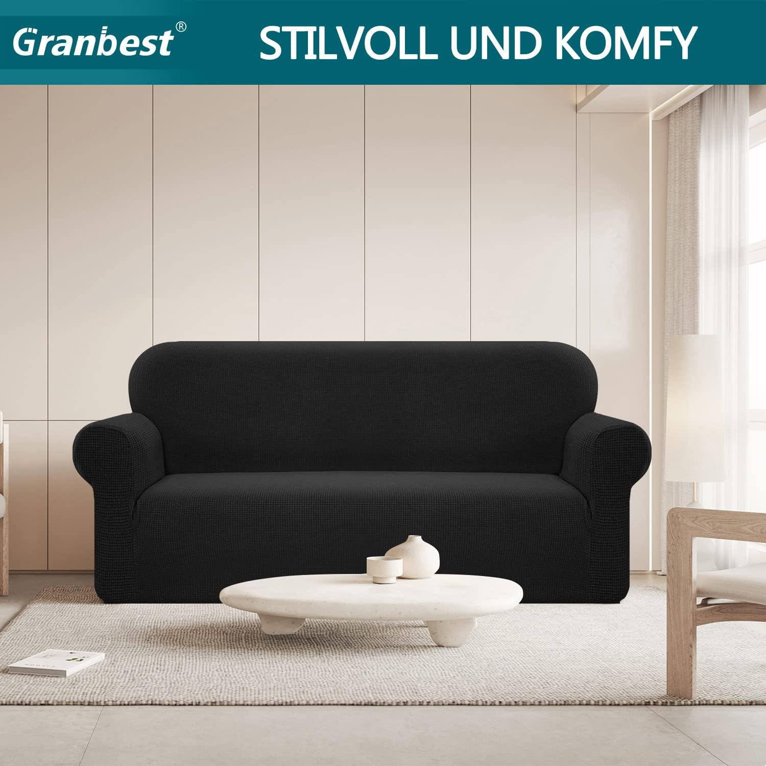 Granbest - housse de canapé stretch imperméable 3 places - spandex, mousse antidérapante