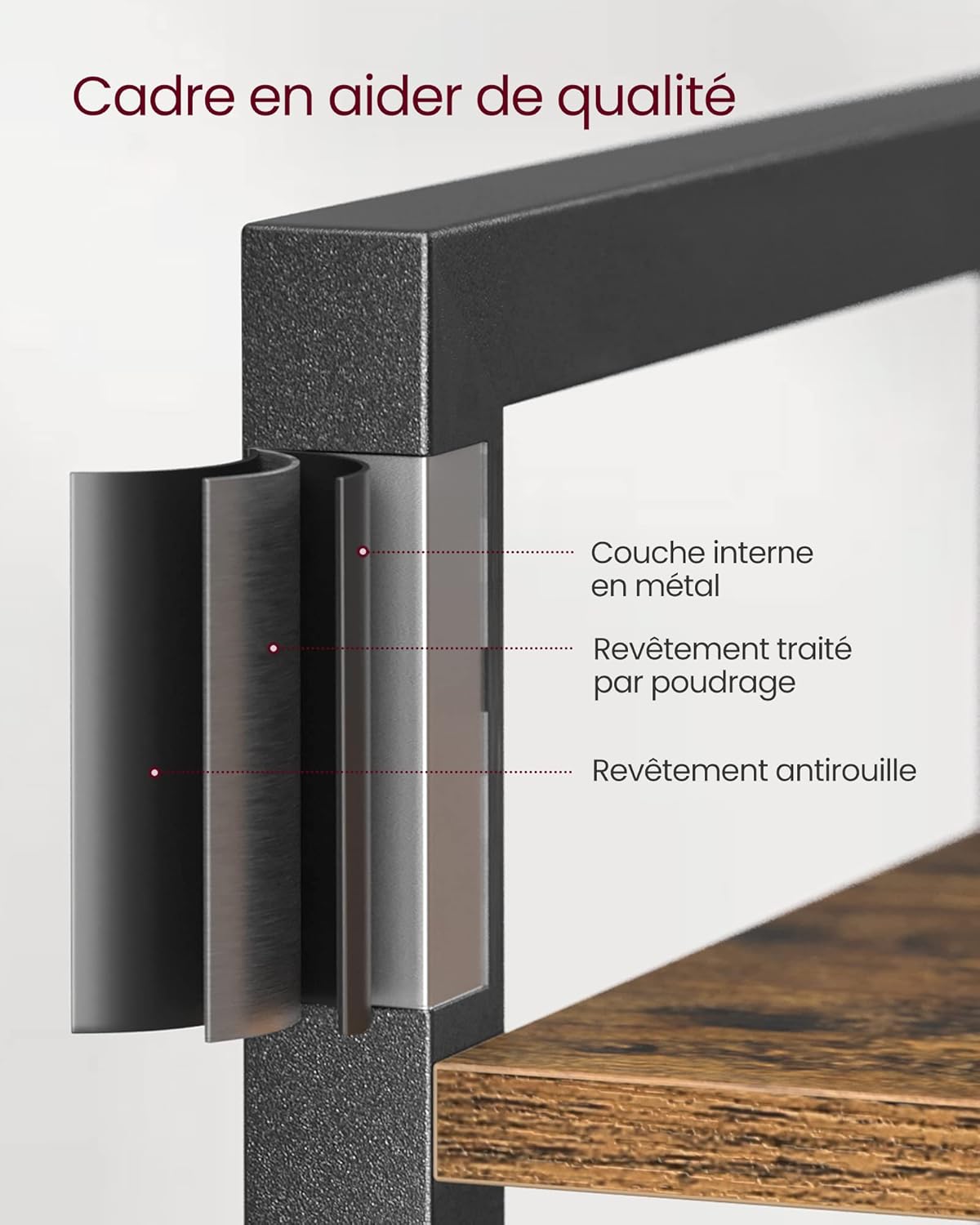 VASAGLE - étagère industrielle 30x40x187,5 cm, 6 niveaux, rangement, LLS101B01