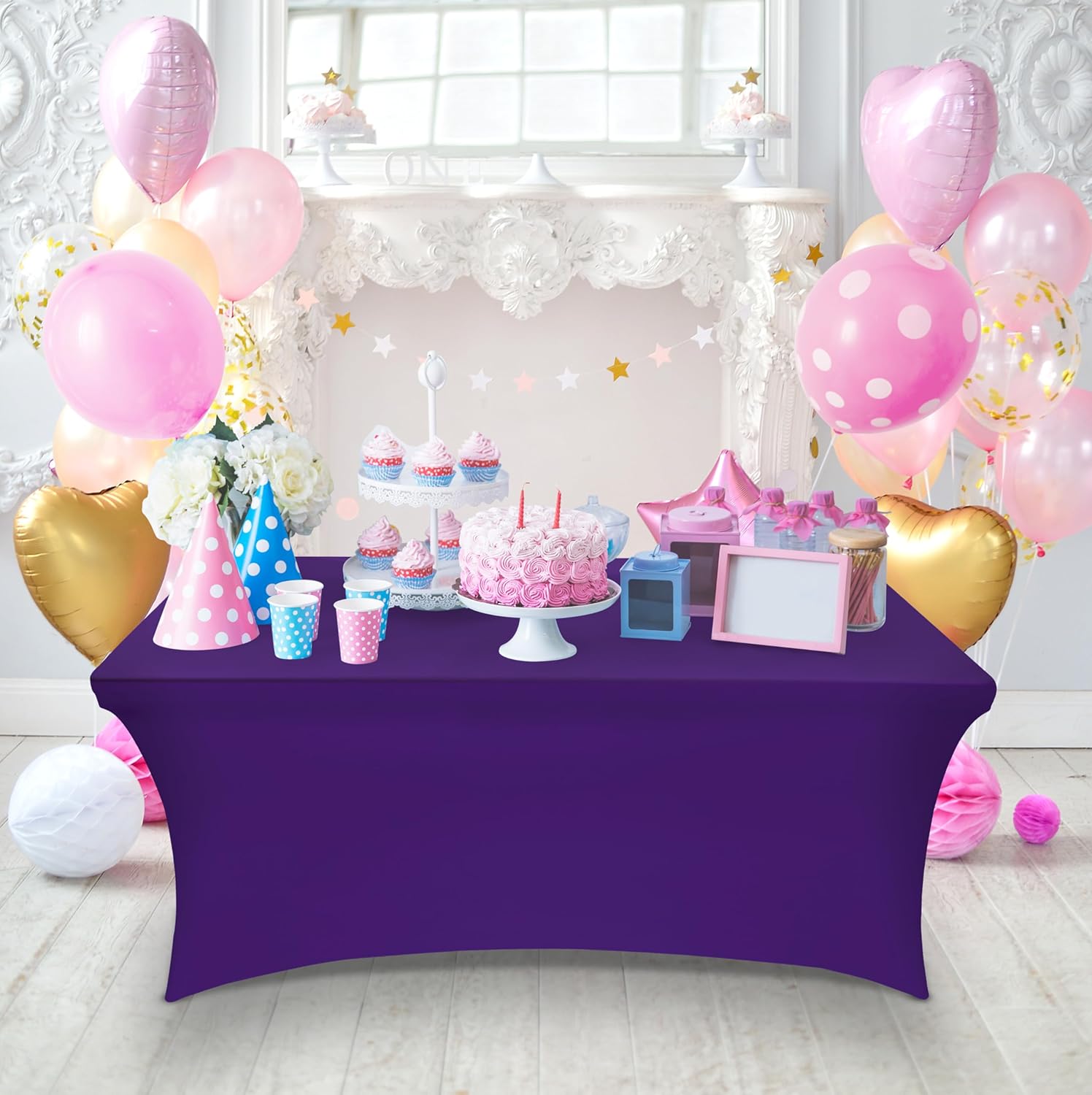 Utopia Kitchen - nappe extensible - 244 cm - polyester, spandex, lavable, infroissable, lot de 2