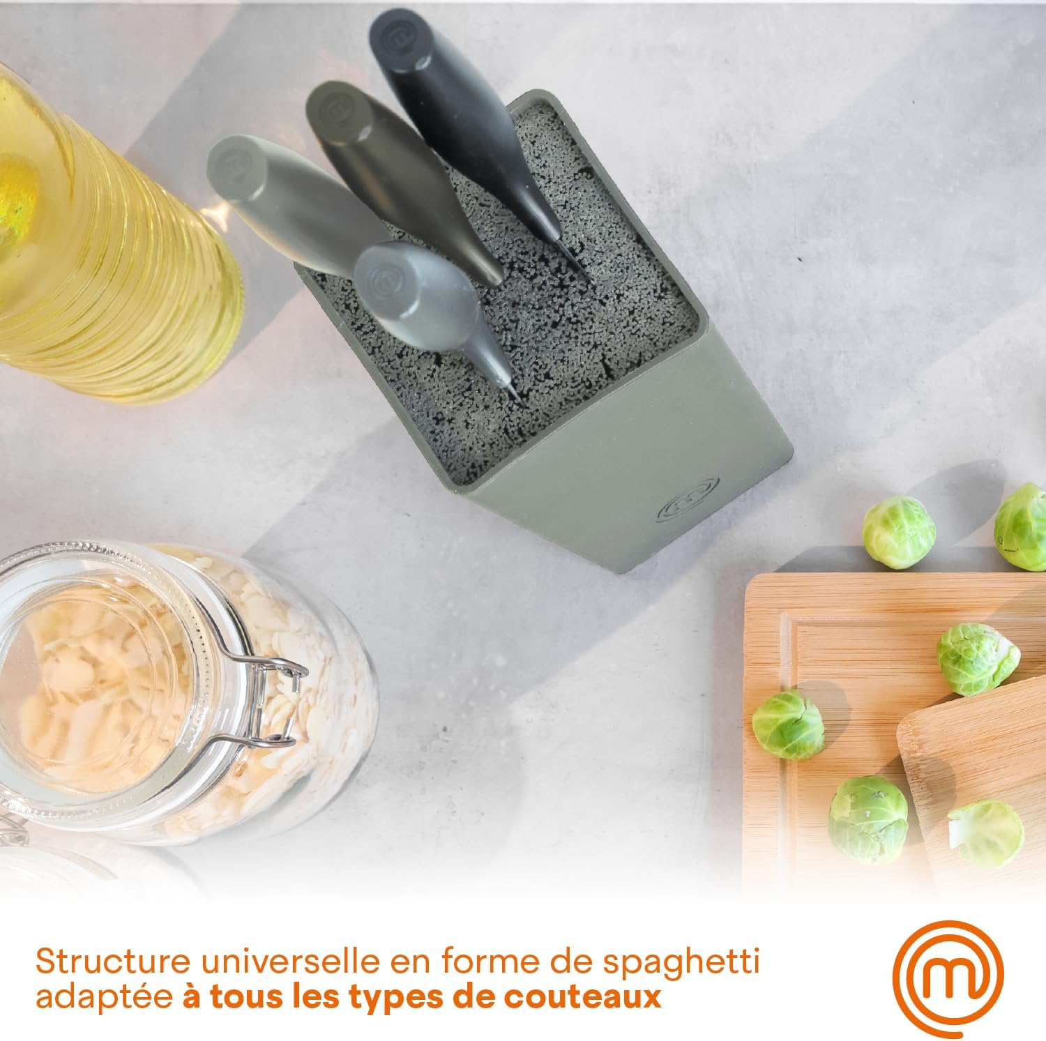 MasterChef - Bloc couteaux cuisine - acier inox - manche ergonomique