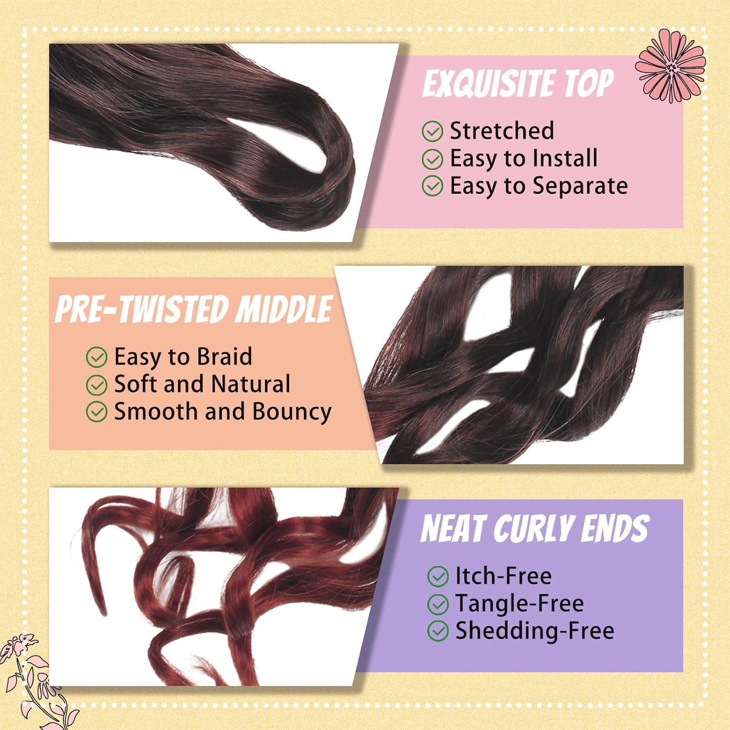 Enbeautiful - French Curl Braiding Hair 24