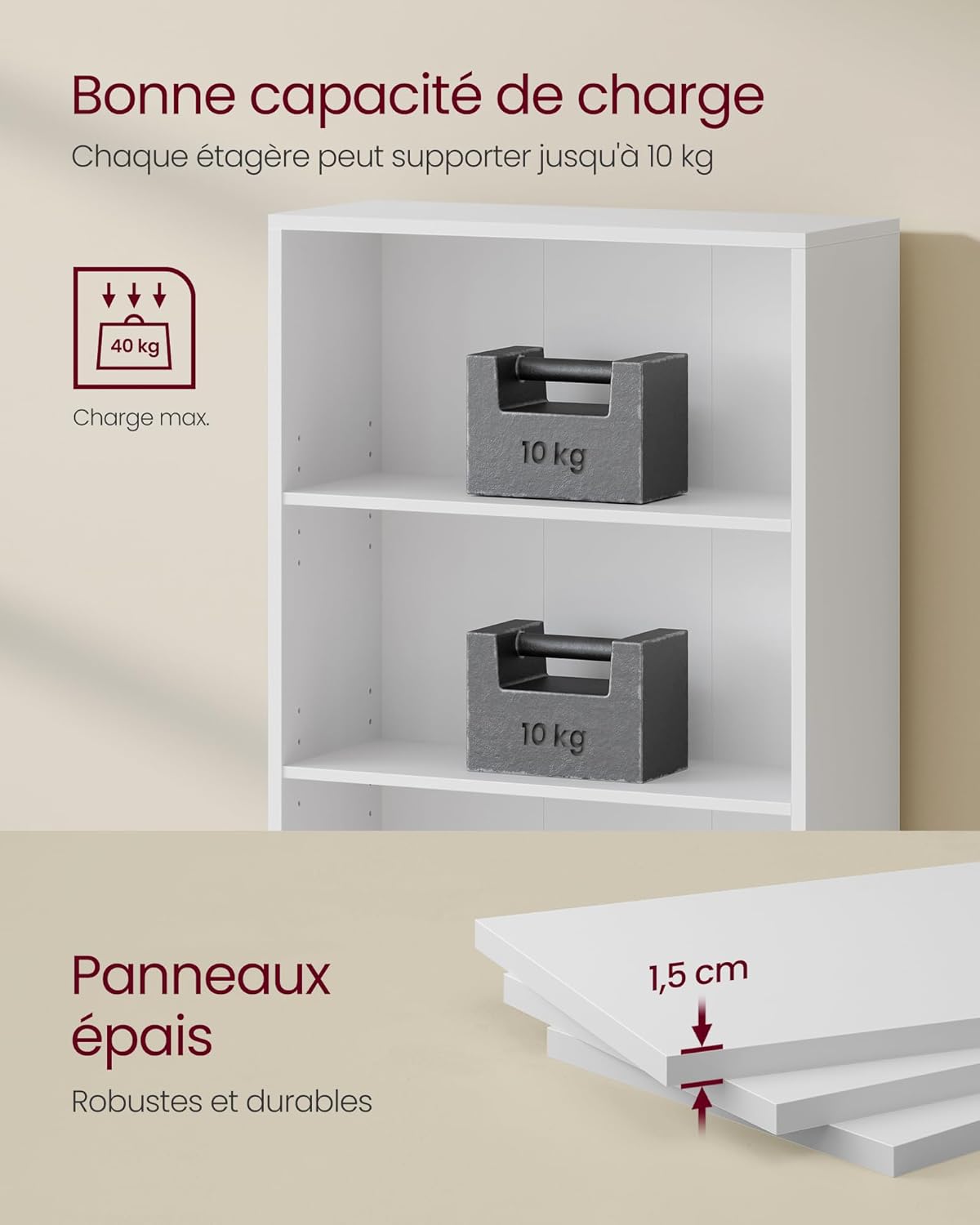 VASAGLE - bibliothèque enfants série LBC105T14 - 60x24x93cm - étagères réglables