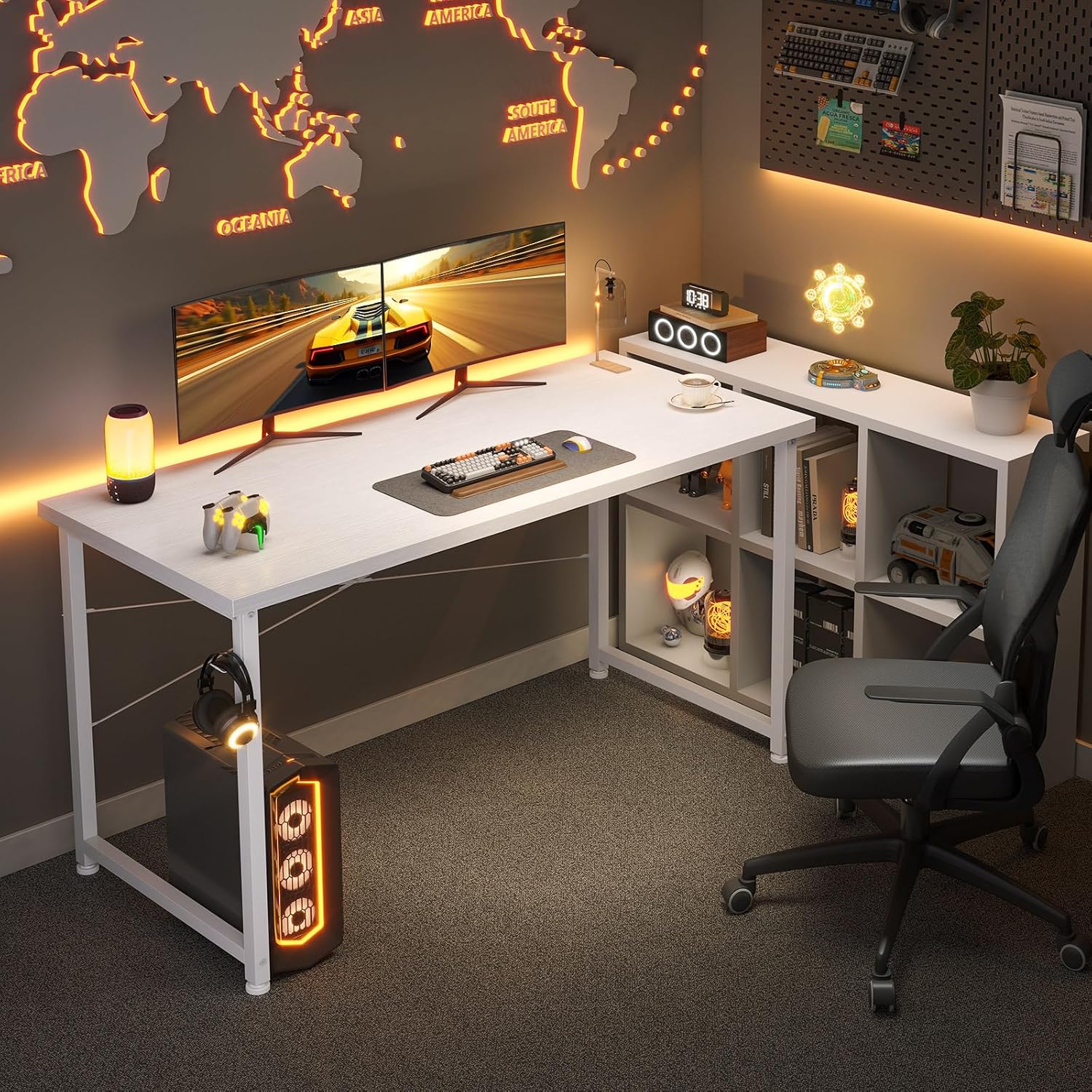 ODK - Bureau d’ordinateur série blanche - 120x48cm - table d'étude moderne