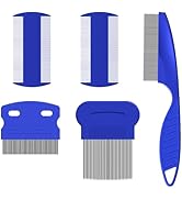 Peigne à Poux, 5 Pcs Peigne Anti Poux, Peignes à Dents en Acier Inoxydable, Peignes Anti-poux Fin...