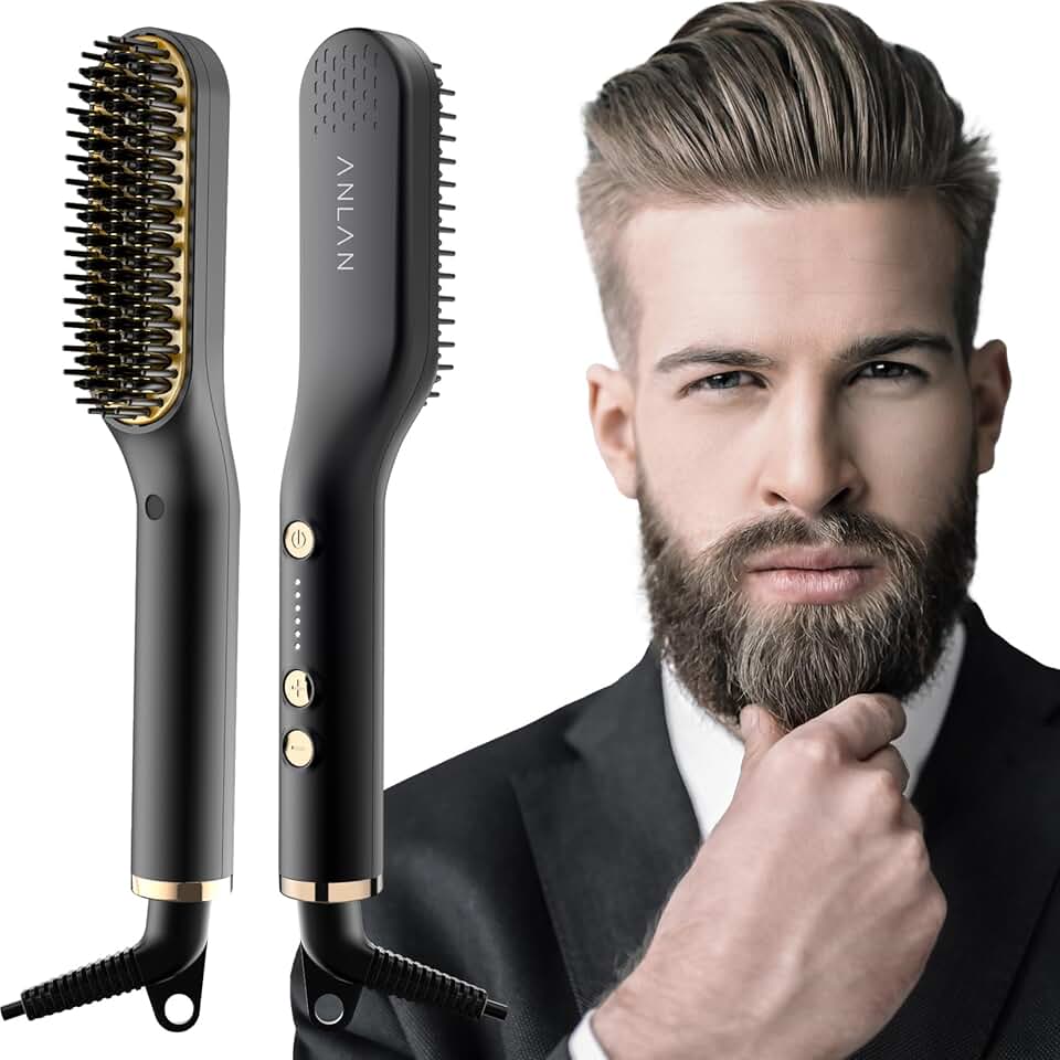 ANLAN - Lisseur Barbe 2 en 1 - température réglable, chauffage rapide