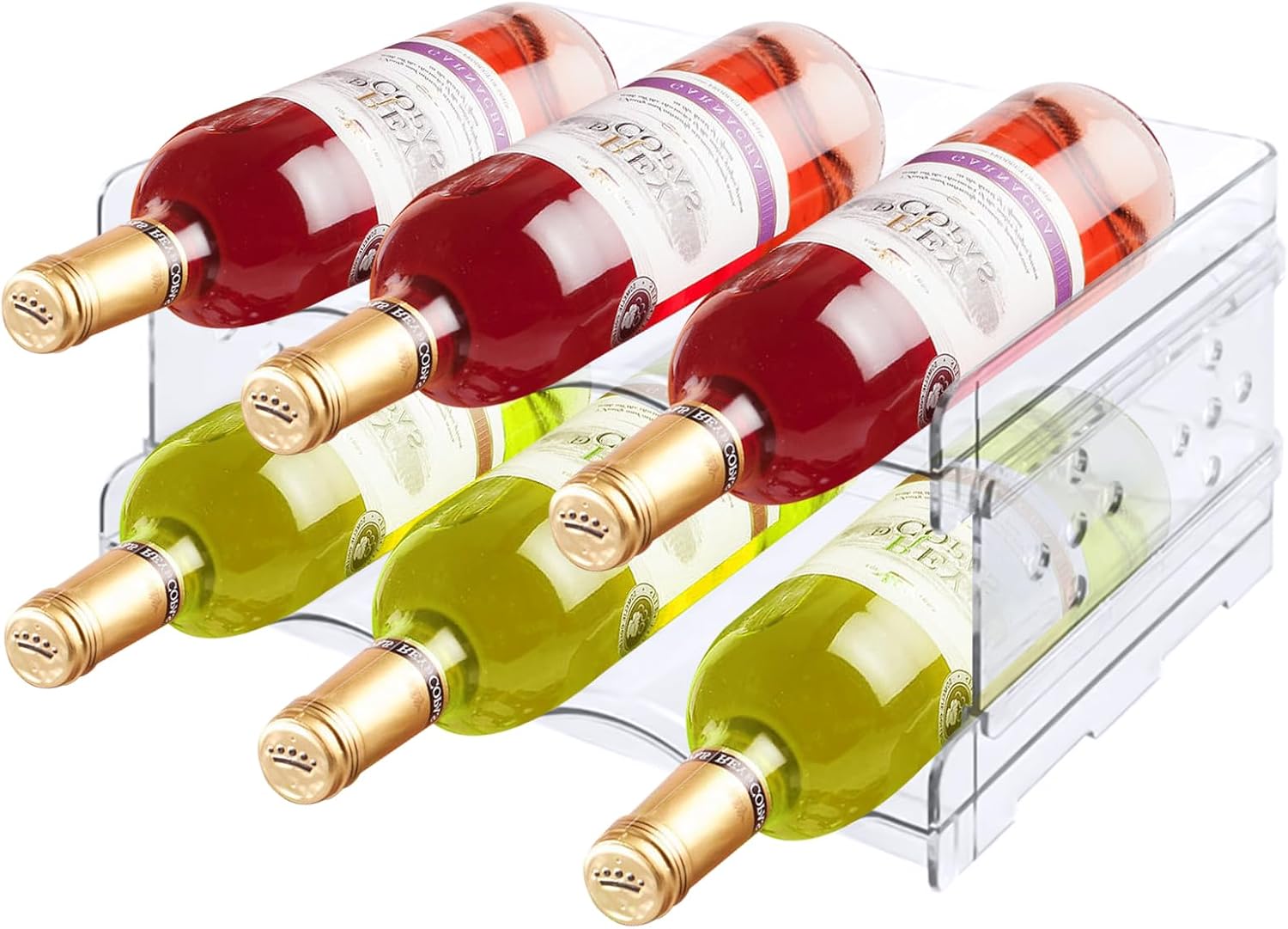 MXTIMWAN - Porte-bouteilles empilable, 2 niveaux, range vin, cuisine, MXTIMWAN