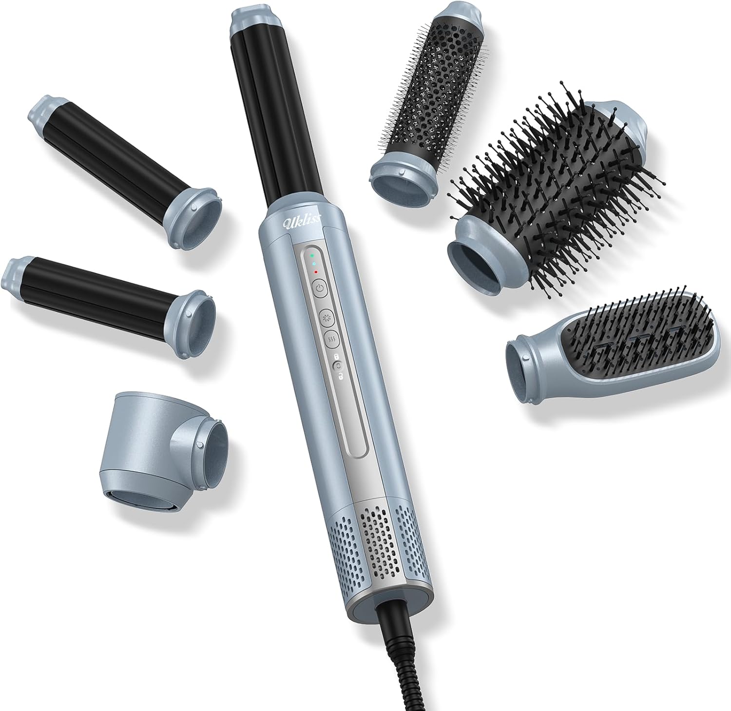 UKLISS - Air Styler 6 en 1 - 1400W - Ionique, multifonction, cheveux bouclés