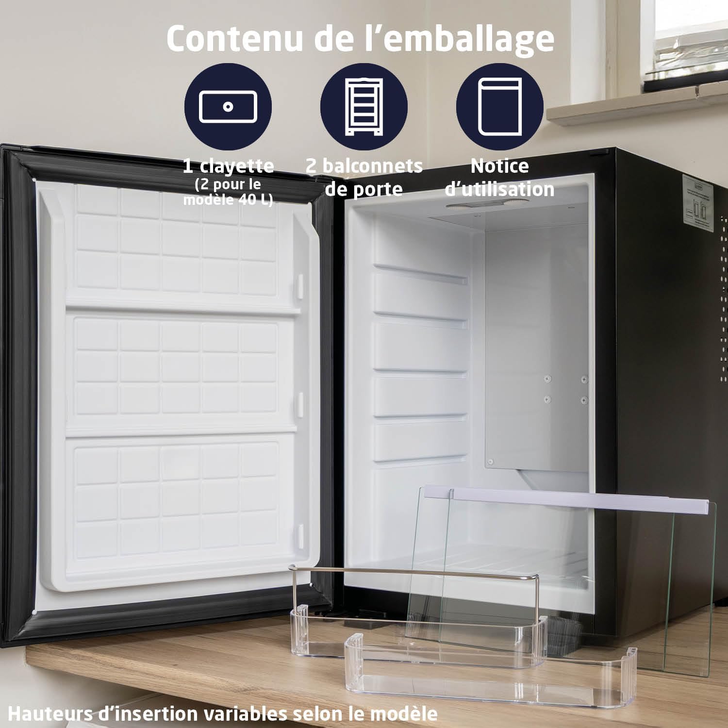 BREND - mini réfrigérateur 30L, porte réversible, table-top, BR-2225