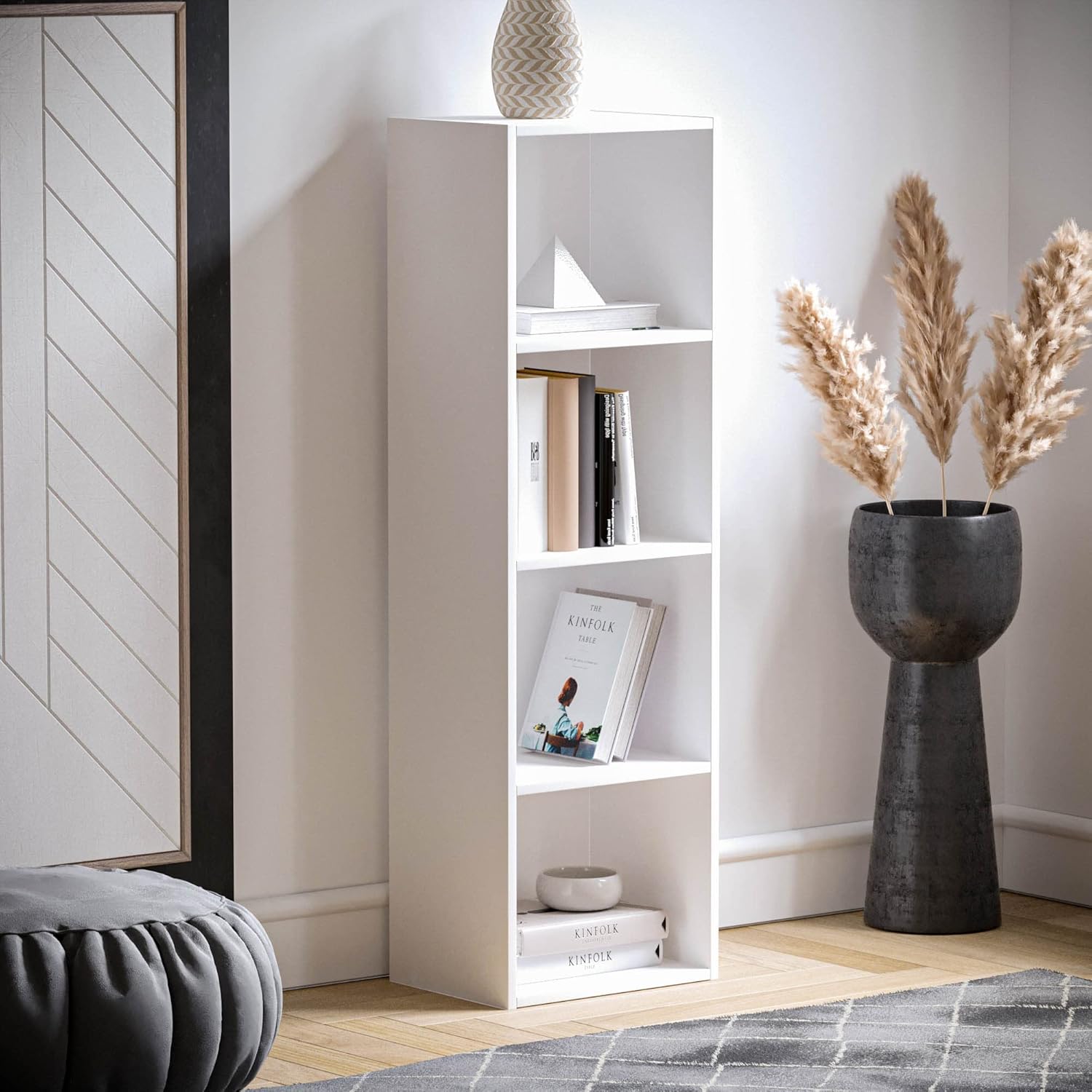 Vida Designs - Oxford bibliothèque 4 étages bois blanc - rangement compact