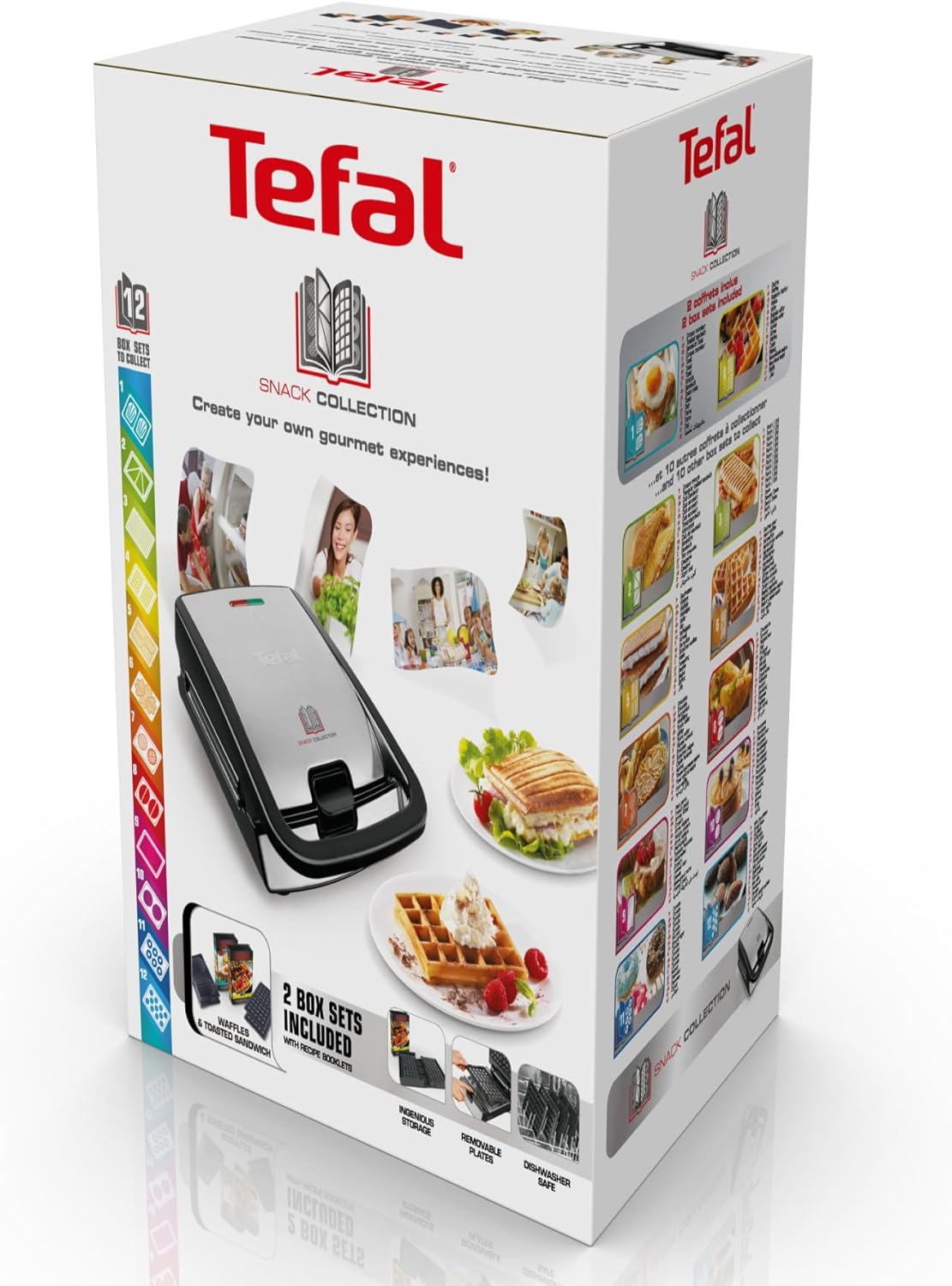 Tefal Snack Collection - 2 plaques, rangement/nettoyage facile, SW853D12