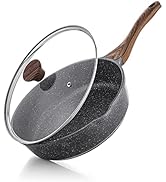 SENSARTE Sauteuse Granit 26 cm avec Couvercle - Antiadhésif Sans PFOA, Anti-Projection et Manche ...