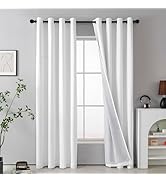 MYSKY HOME - Rideau 100 % opaque - Avec œillets - Rideaux occultants - Mélange de lin - Thermique