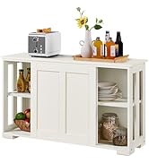 Yaheetech Buffet de Salle à Manger Design, Étagère Réglable, 2 Portes Coulissants, Meuble Commode...