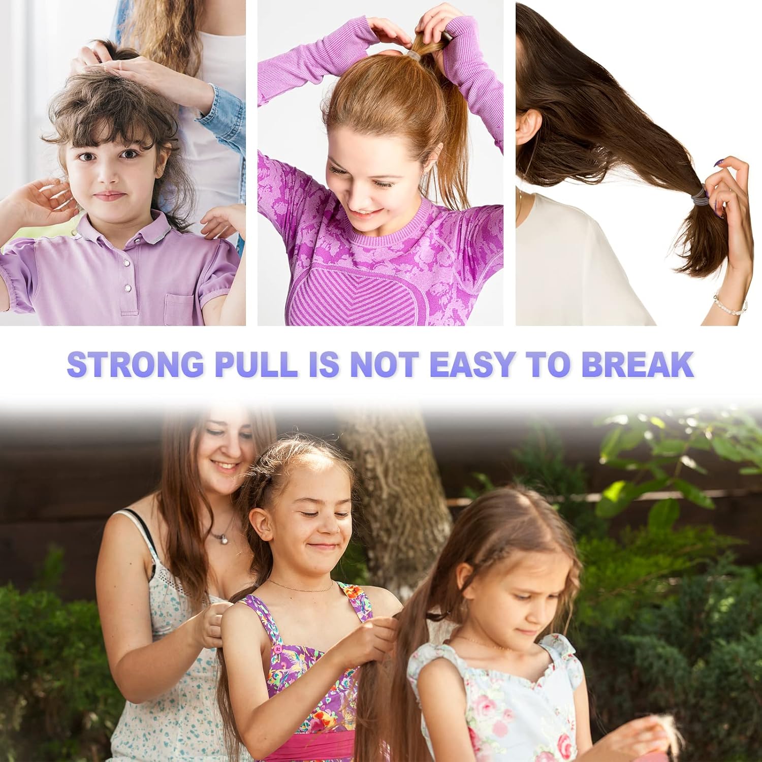 Elastiques à cheveux - 500 pièces - caoutchouc, transparents, enfants