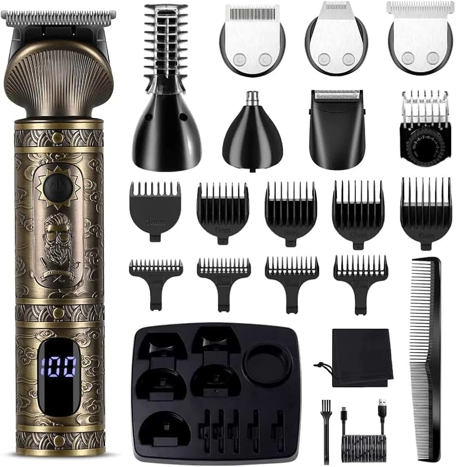 Surker - Tondeuse barbe 7en1 - lame T, coupe 0mm, précision