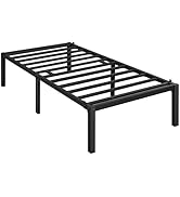 Yaheetech Lit Simple 90x190 cm en Métal Assemblage Simple pour Petits Espaces Adultes Noir