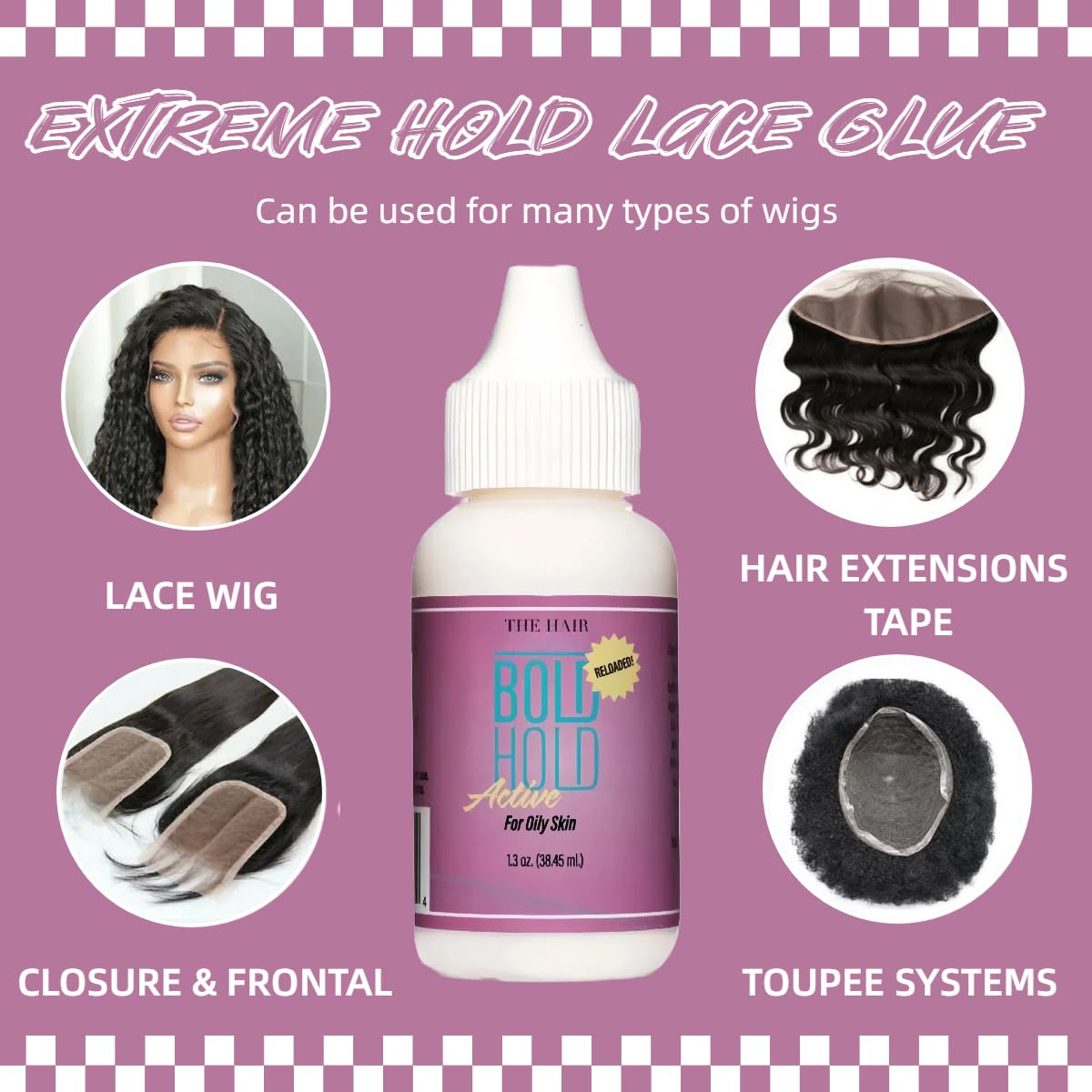 Colle perruque - invisible, imperméable, tenue forte - 38ml