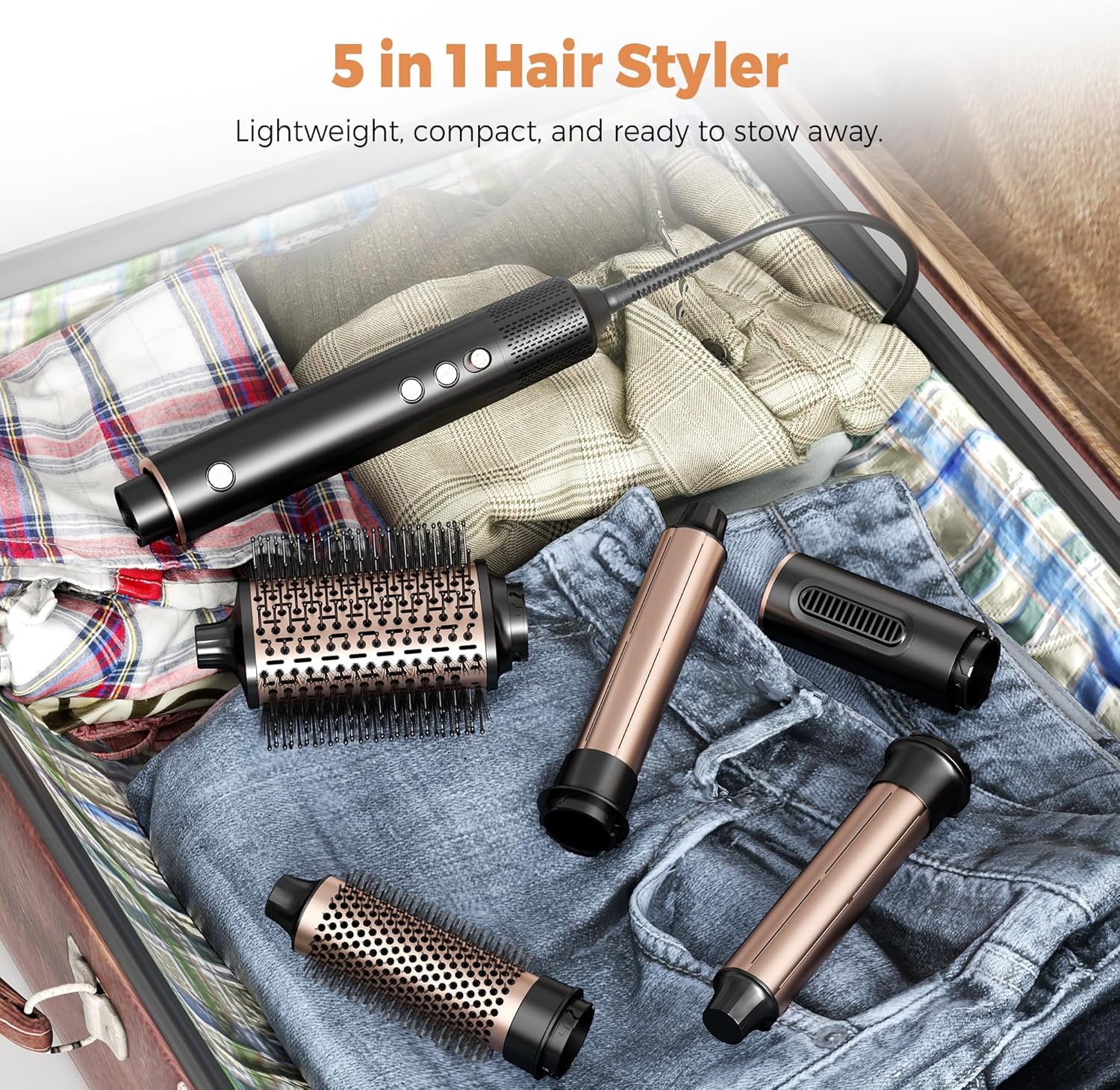 OKWRAP - Air Styler 5 en 1 - 1300W - Brosse multifonction cheveux 110000 TR/MIM