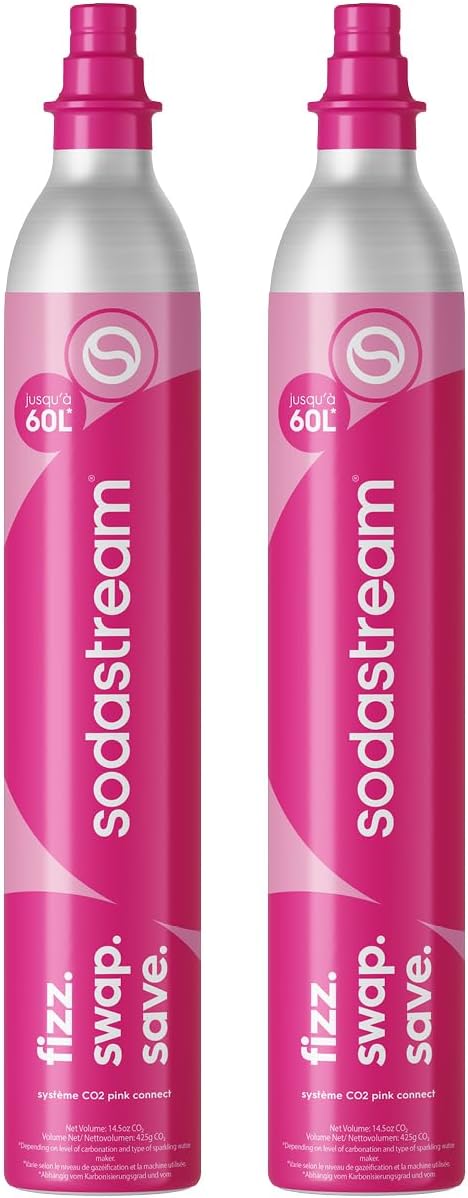 SodaStream - Lot de 2 bouteilles CO2 Quick Connect - 60L - compatibles Terra/Duo/Art