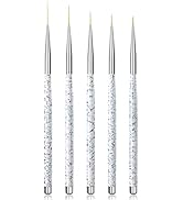 Sularpek Pinceaux en Détail à Ongles, 5 Pièces Pinceaux Pour Nail Art, 8/9/10/15/21mm Pinceau Ong...