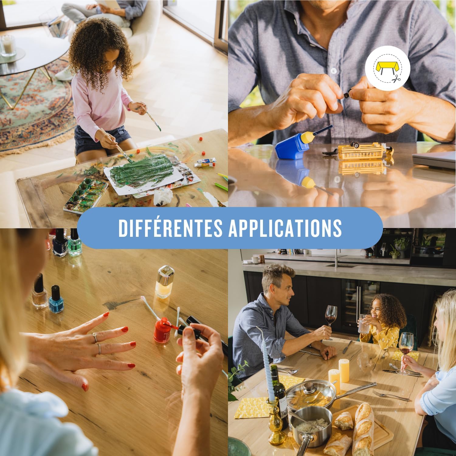 Nappe transparente ronde 80cm - épaisseur 3mm - anti-tache lavable