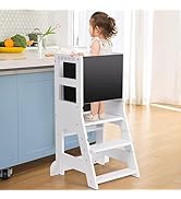 Tour d'apprentissage pour Enfants avec 3 Hauteurs Réglables, Tour d'Observation Montessori, Table...
