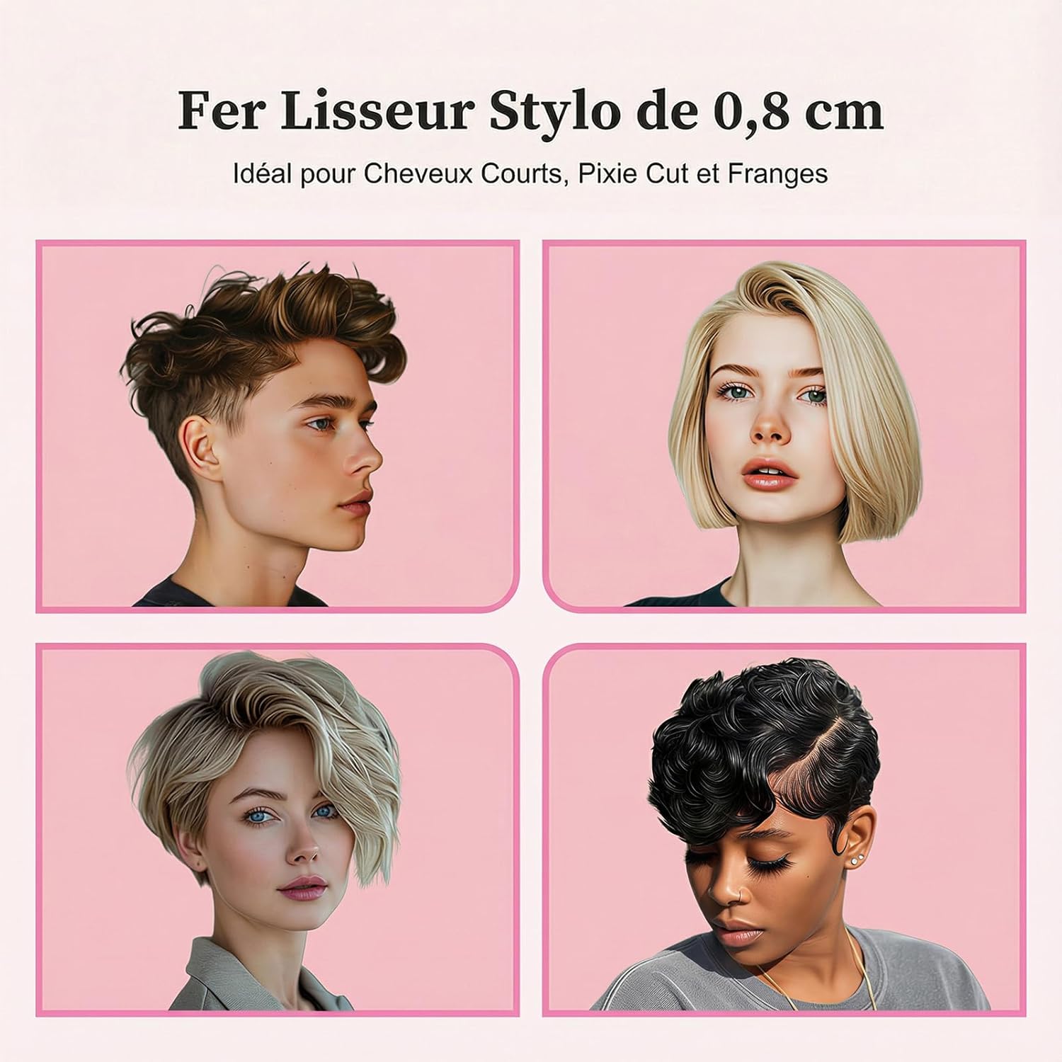 SAOSA - mini lisseur 2-en-1 - compact céramique, 90-210°C, double tension