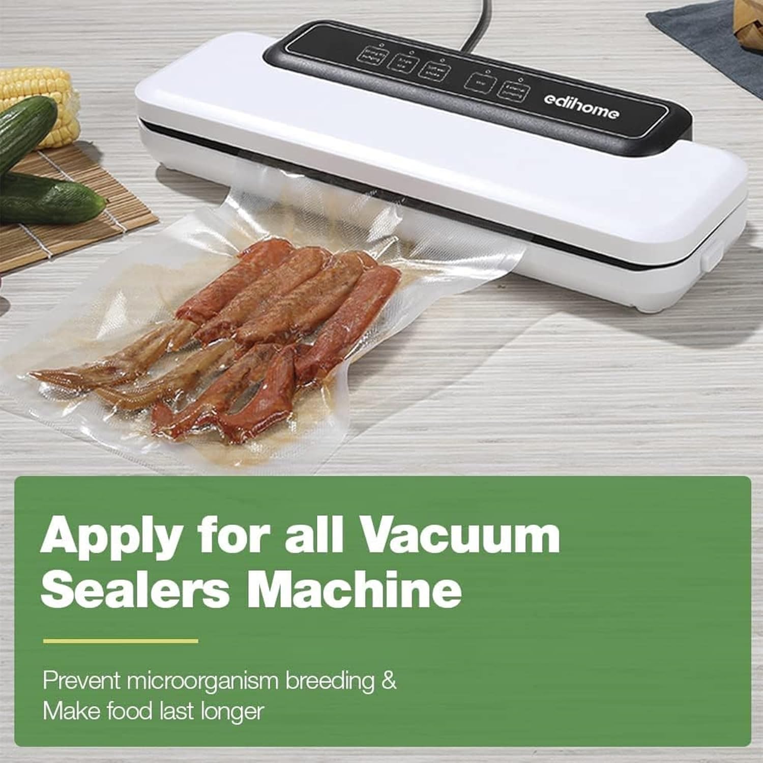 Edihome - Sac Sous Vide - 20x300cm, 28x300cm - Lot de 6 rouleaux, sans BPA