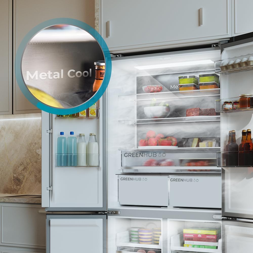 Cecotec - Bolero CoolMarket 4D - 189x83 cm - 456 L, No Frost, Inverter, 4 portes, 4D 456 SBI