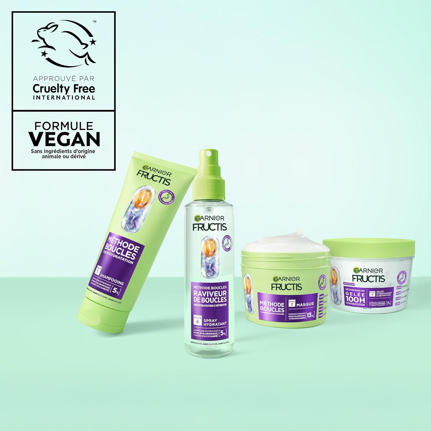 Garnier Fructis - Méthode Boucles - routine 3 produits - hydratation & définition cheveux bouclés