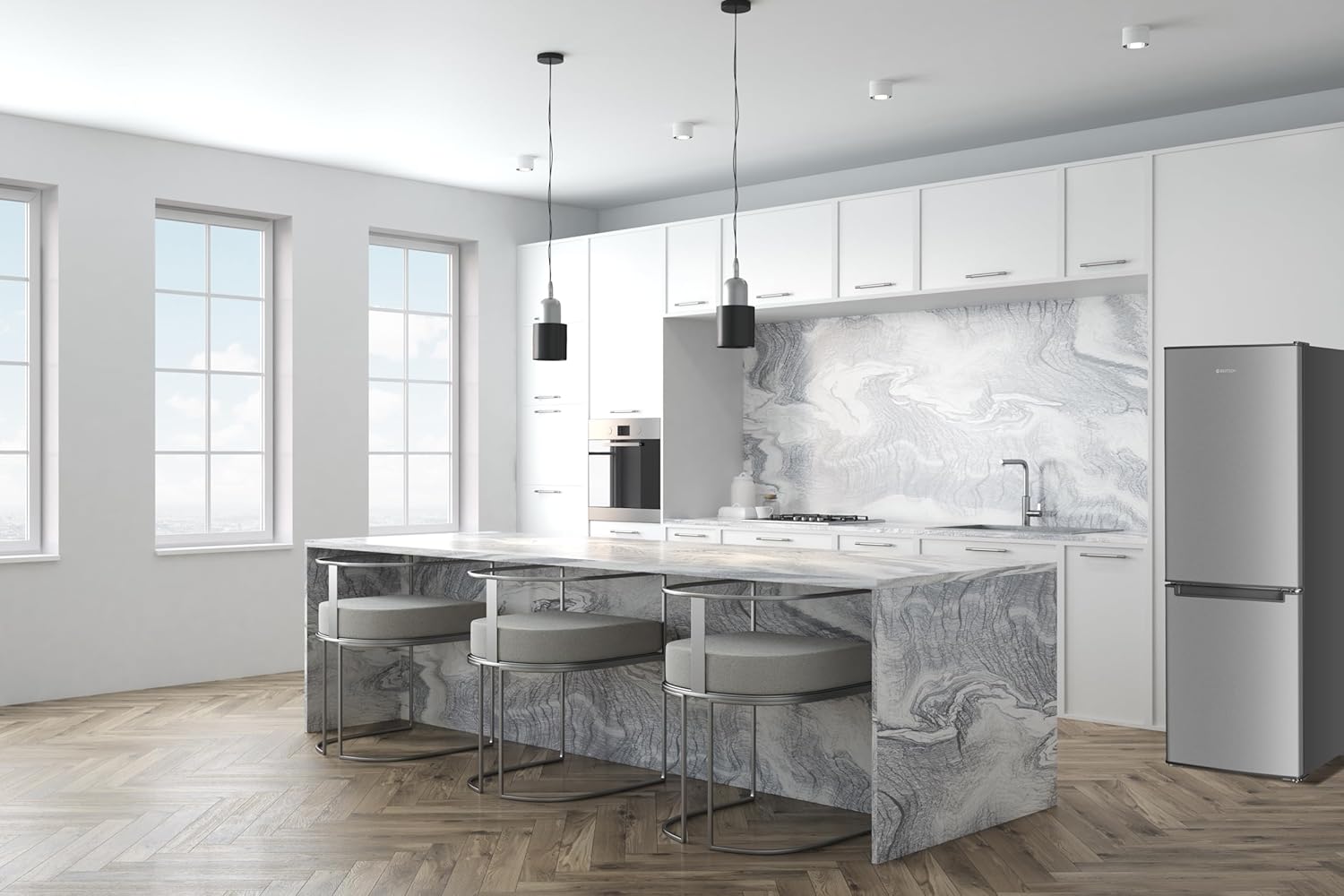 GEDTECH - Réfrigérateur combiné 173L, congélateur bas, 143cm - GCB173SL