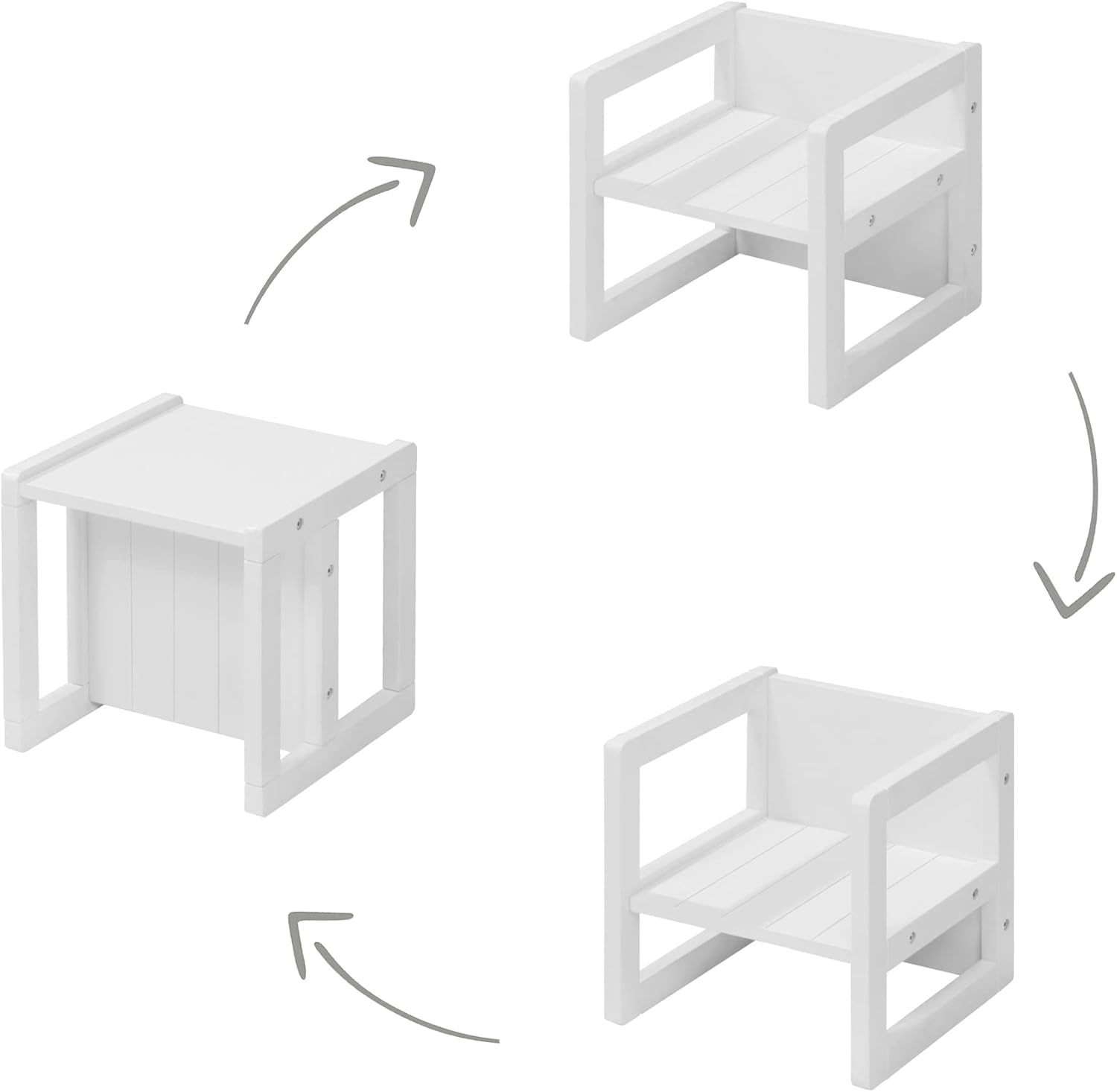 roba - Ensemble Table et Chaise enfant, 3 hauteurs, blanc, style campagne