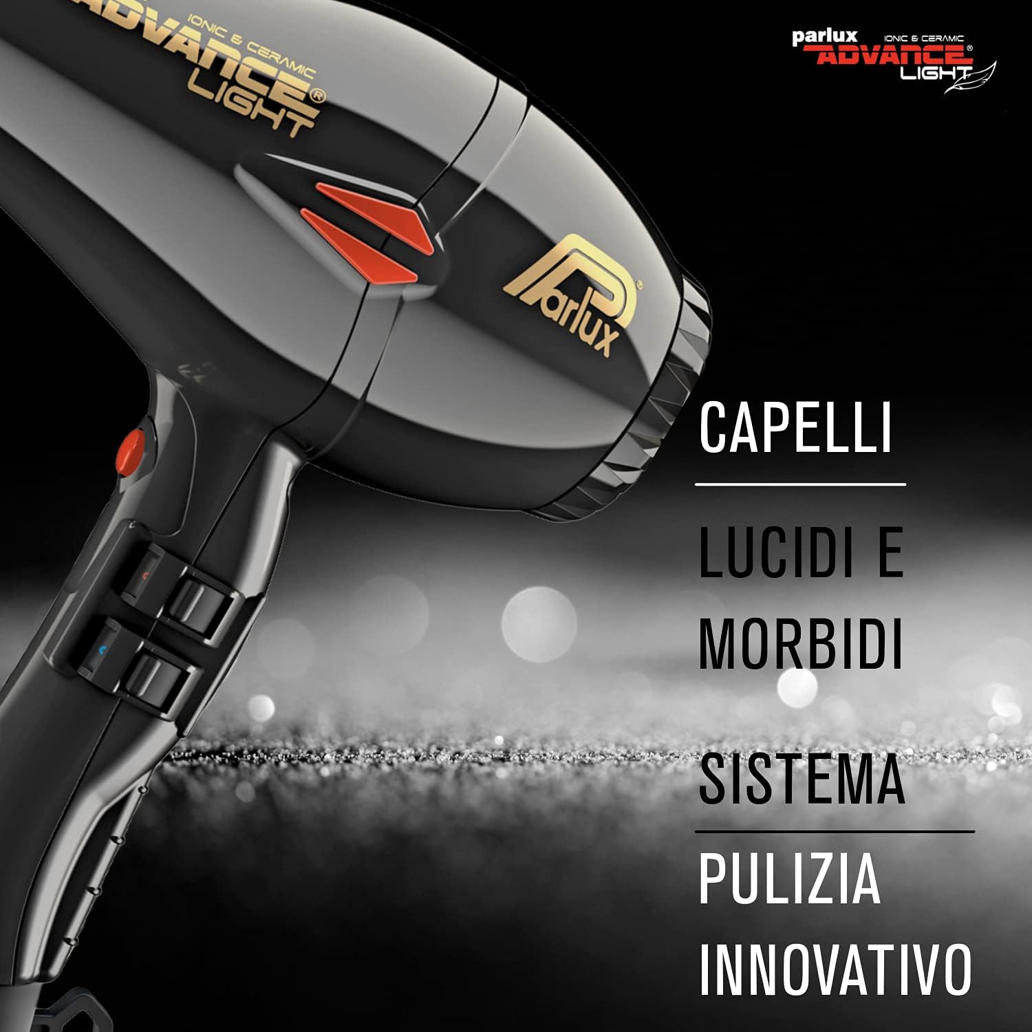 Parlux - Advance Light Série - Noir - Ionique, Céramique, léger