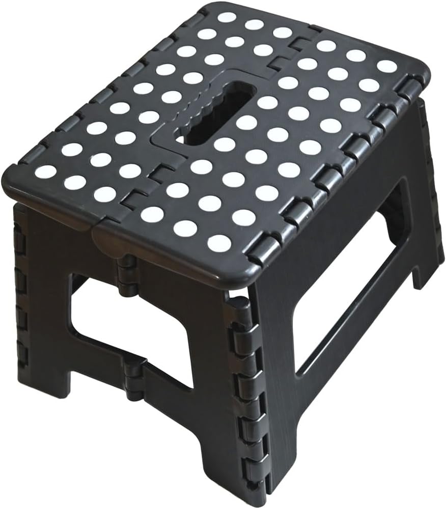 Armo - Tabouret pliant compact, poignée, 32x22x39 cm, charge 150 kg