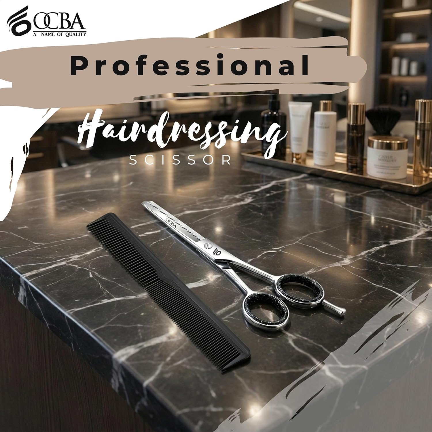Ciseaux de coiffure professionnels 6'' acier inoxydable coupe effilage