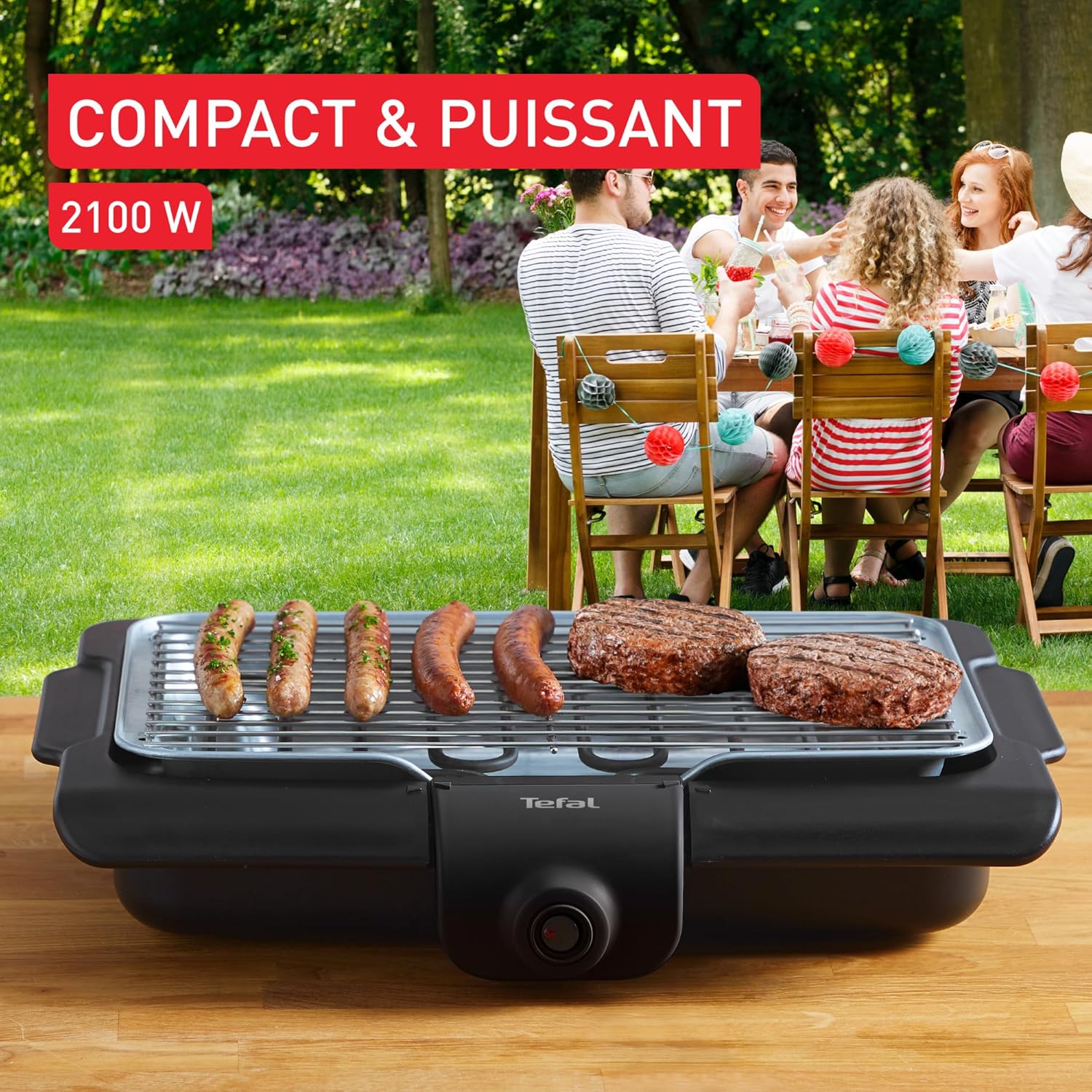 Tefal - Easy Grill série - barbecue de table 2100W, bac à eau, BG1348F0