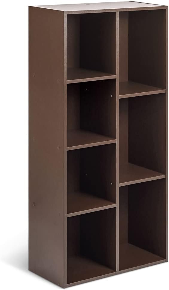 mx-dealz Basics - Bibliothèque 7 compartiments - 50x24x106cm - cube, expresso