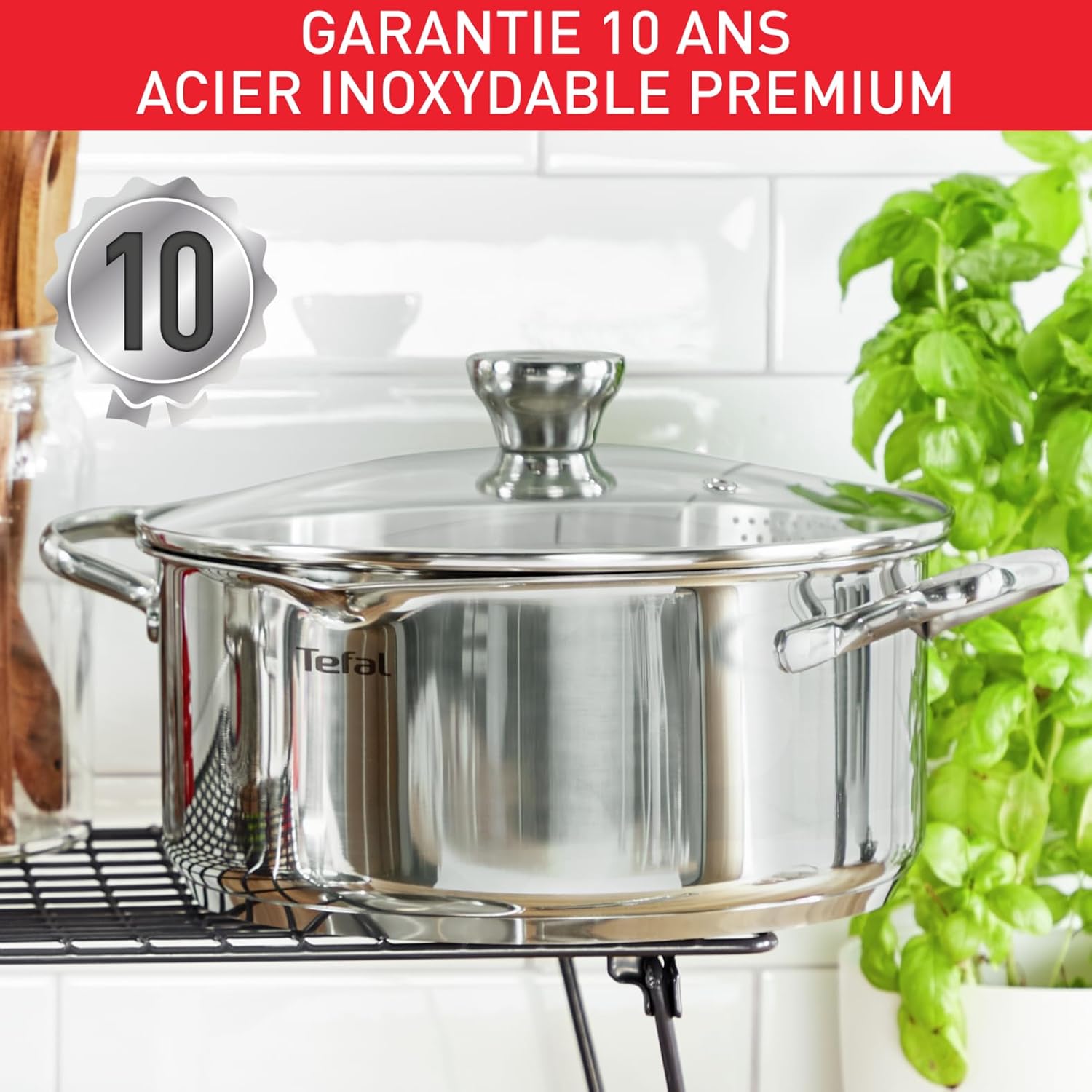 Tefal - Duetto - 20 cm - faitout induction inox, couvercle filtrant