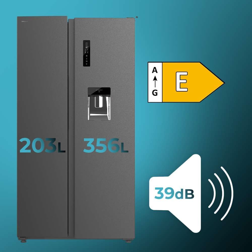 Cecotec - Bolero CoolMarket SBS - 177x90cm - 559L, Total No Frost, Inverter, Classe E, SBS 559