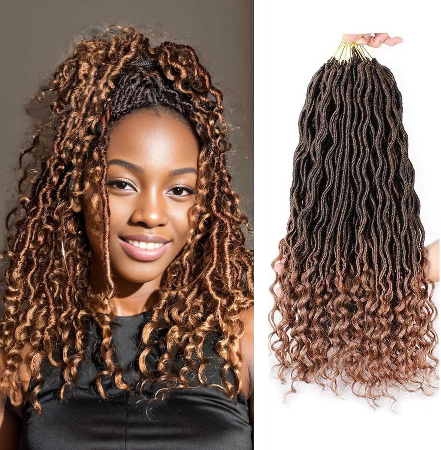 Xtrend - extensions dreadlocks crochet 36cm - lot 6 paquets, pointes bouclées, 20 mèches/paquet, T30#