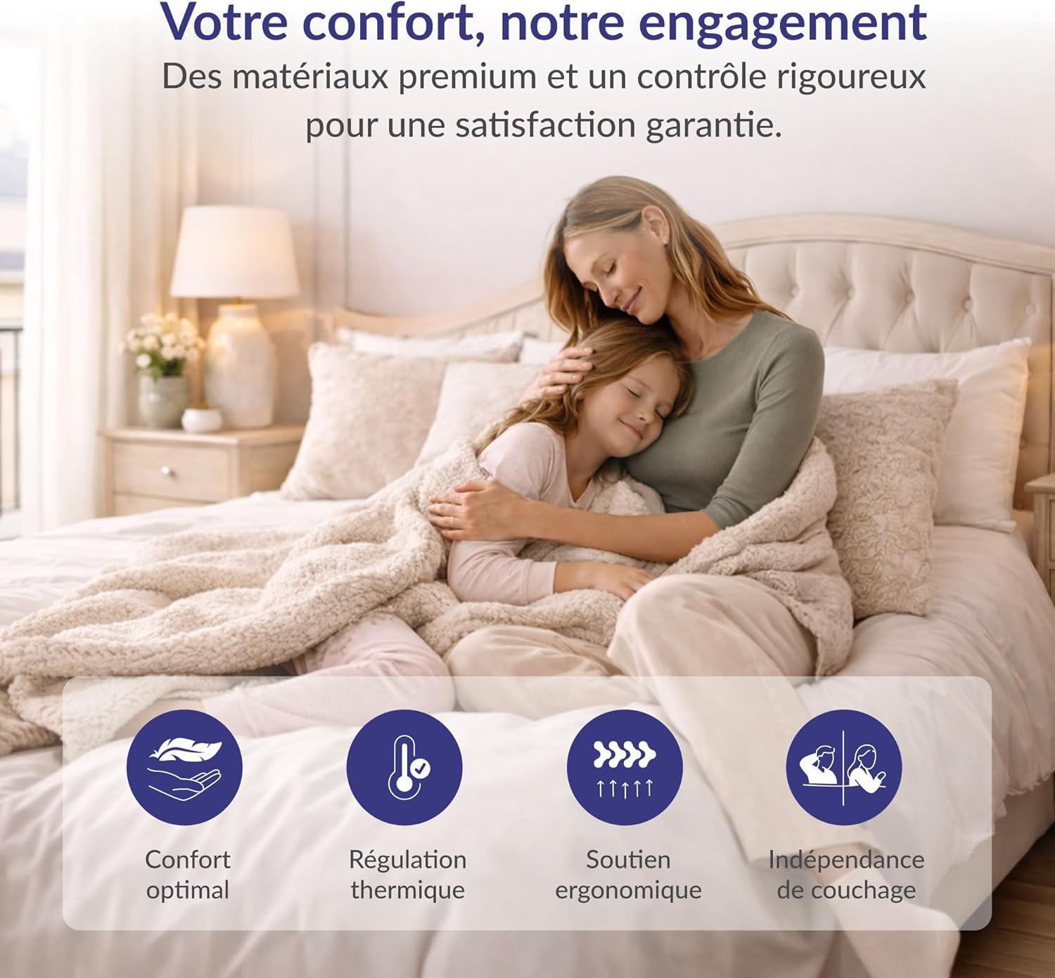 NATURALEX - PerfectSleep - 140x200 cm - Mousse mémoire, latex, 7 zones, double face