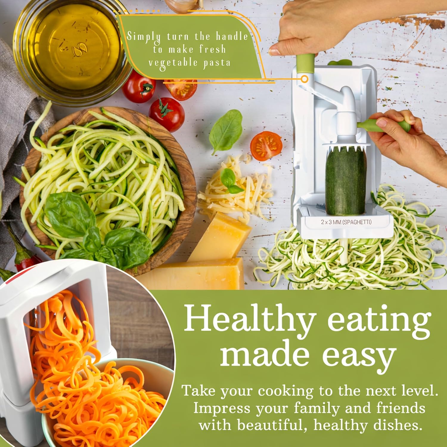 Brieftons - Spiraliseur 10 lames - robuste, idéal pâtes veggies