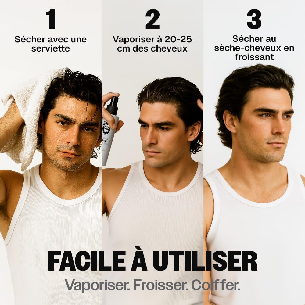 Slick Gorilla - Spray au Sel Marin - 200ml - Volume léger, finition mate